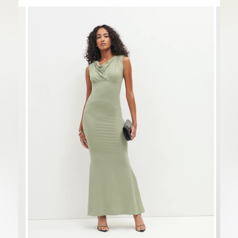 Elegant Olive Green Maxi Dress